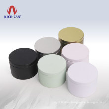 wholesale stocks candle tin box of 8oz container metal can jar seamless body and metal lid